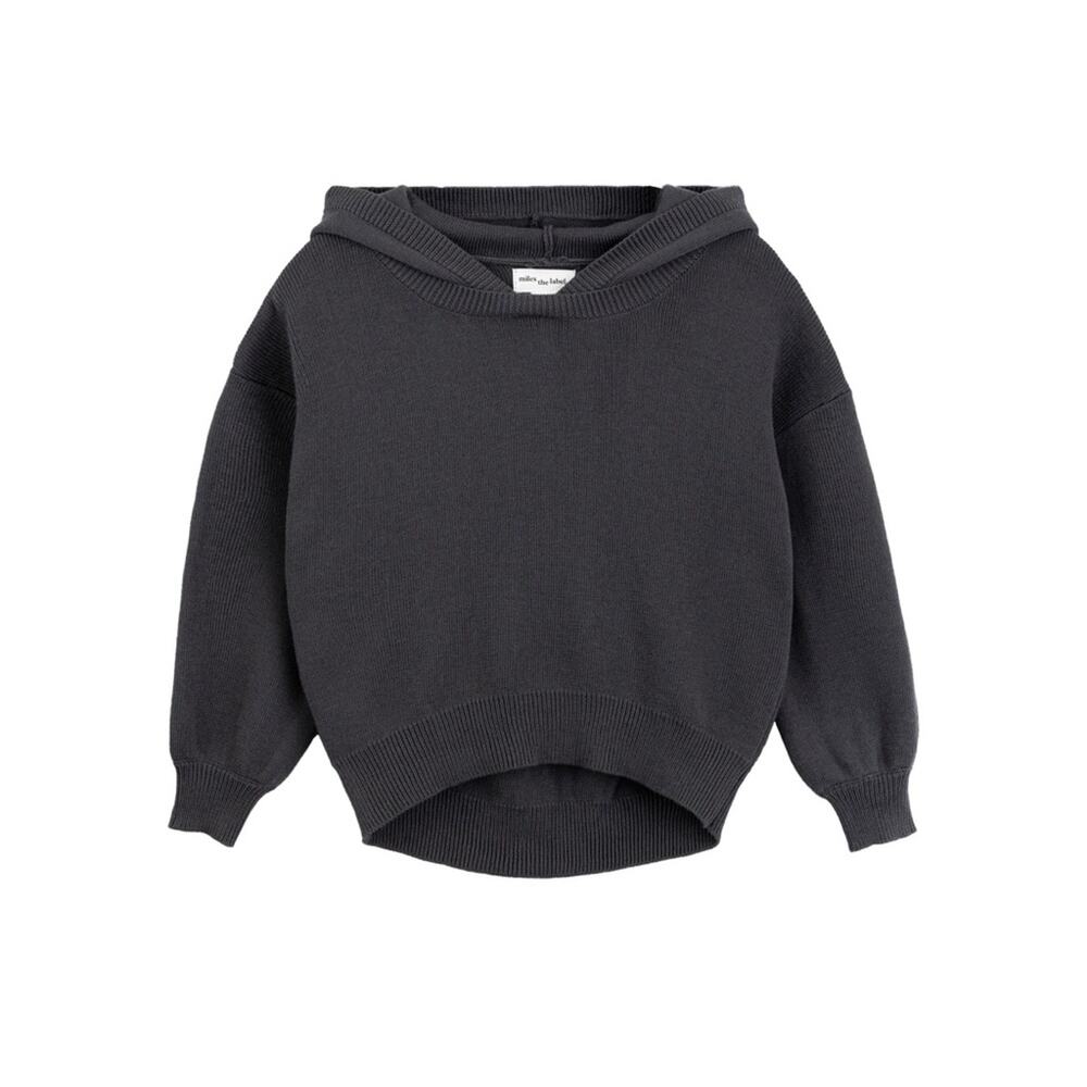MILES THE LABEL Girl Long Sleeve Hooded Knit Sweater